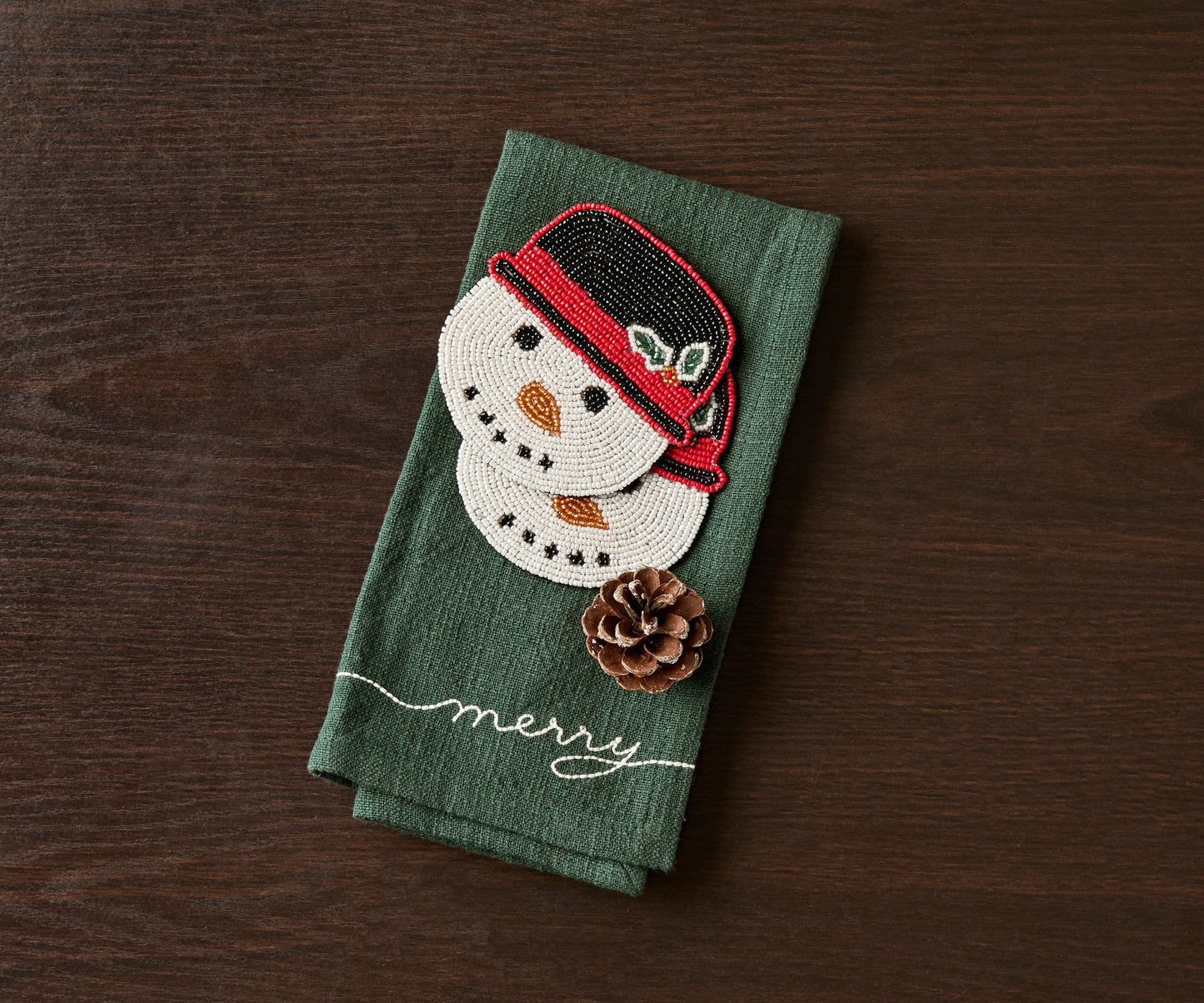 Handcrafted Snowman Beaded Coasters