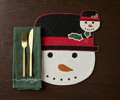 Frosty Snowman Placemat, Christmas Placemat, Snowman Placemat