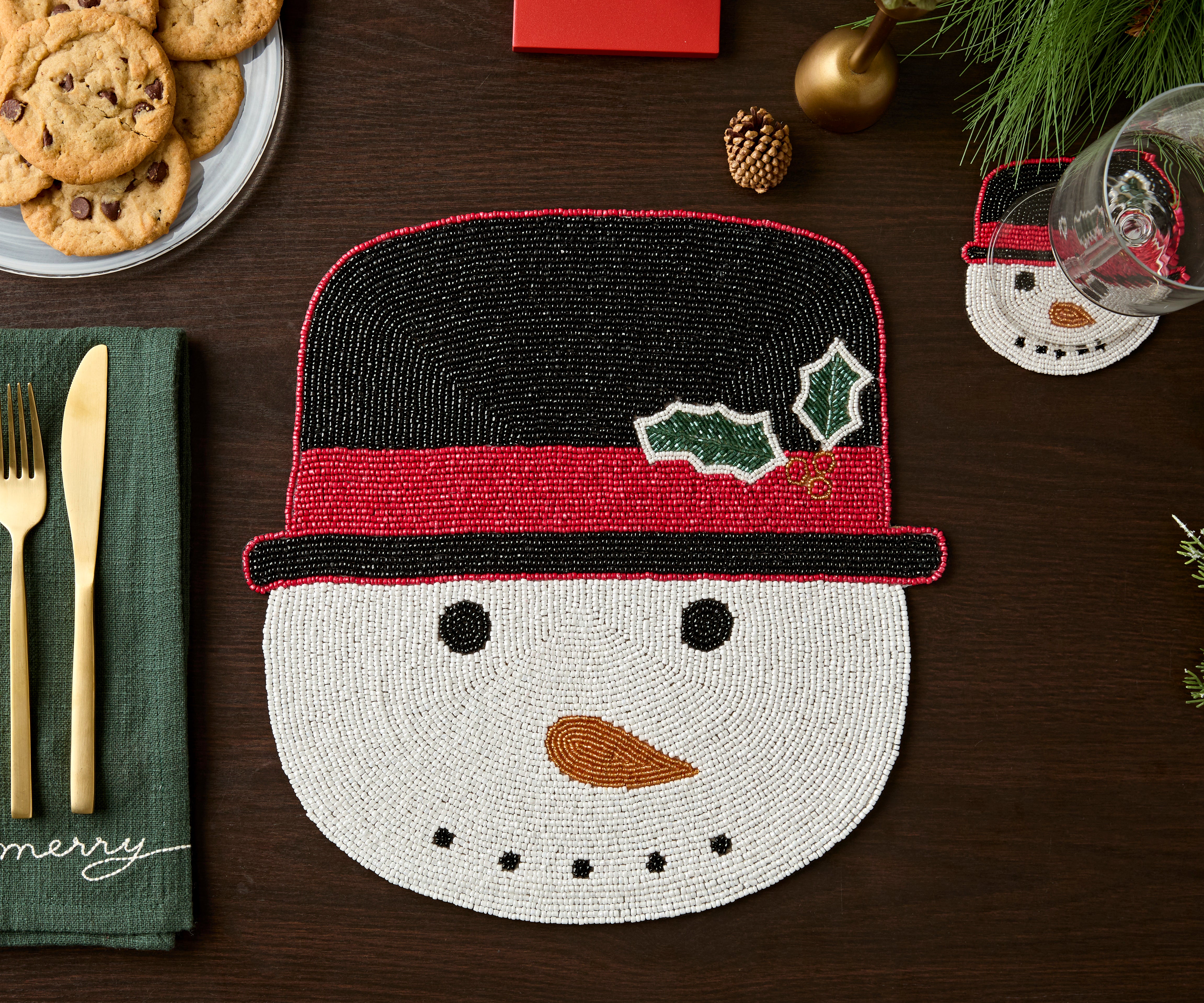 Frosty Snowman Placemat, Christmas Placemat, Snowman Placemat