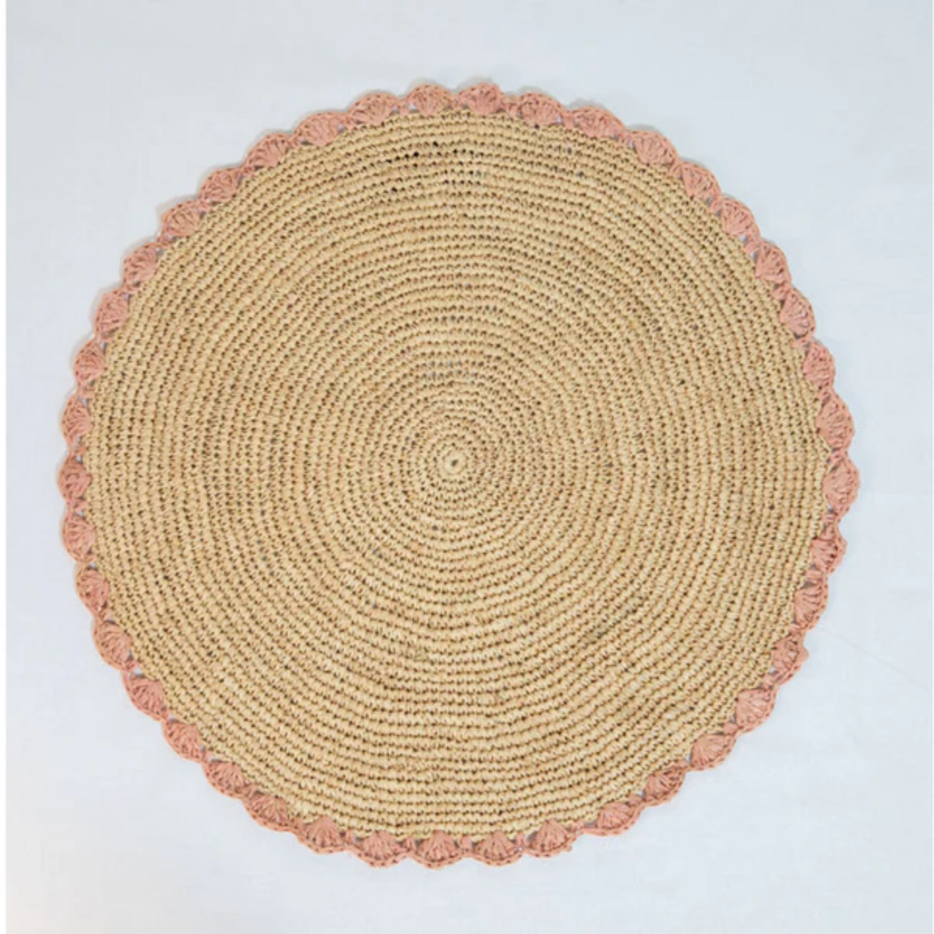 Crochet jute placemat Natural handmade table mat Rectangular