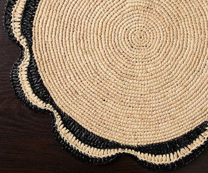 Raffia Woven Placemat - Handmade Raffia Table Mats, Eco-Friendly Natural Fiber Decor, Perfect for Garden Party & Dining Table