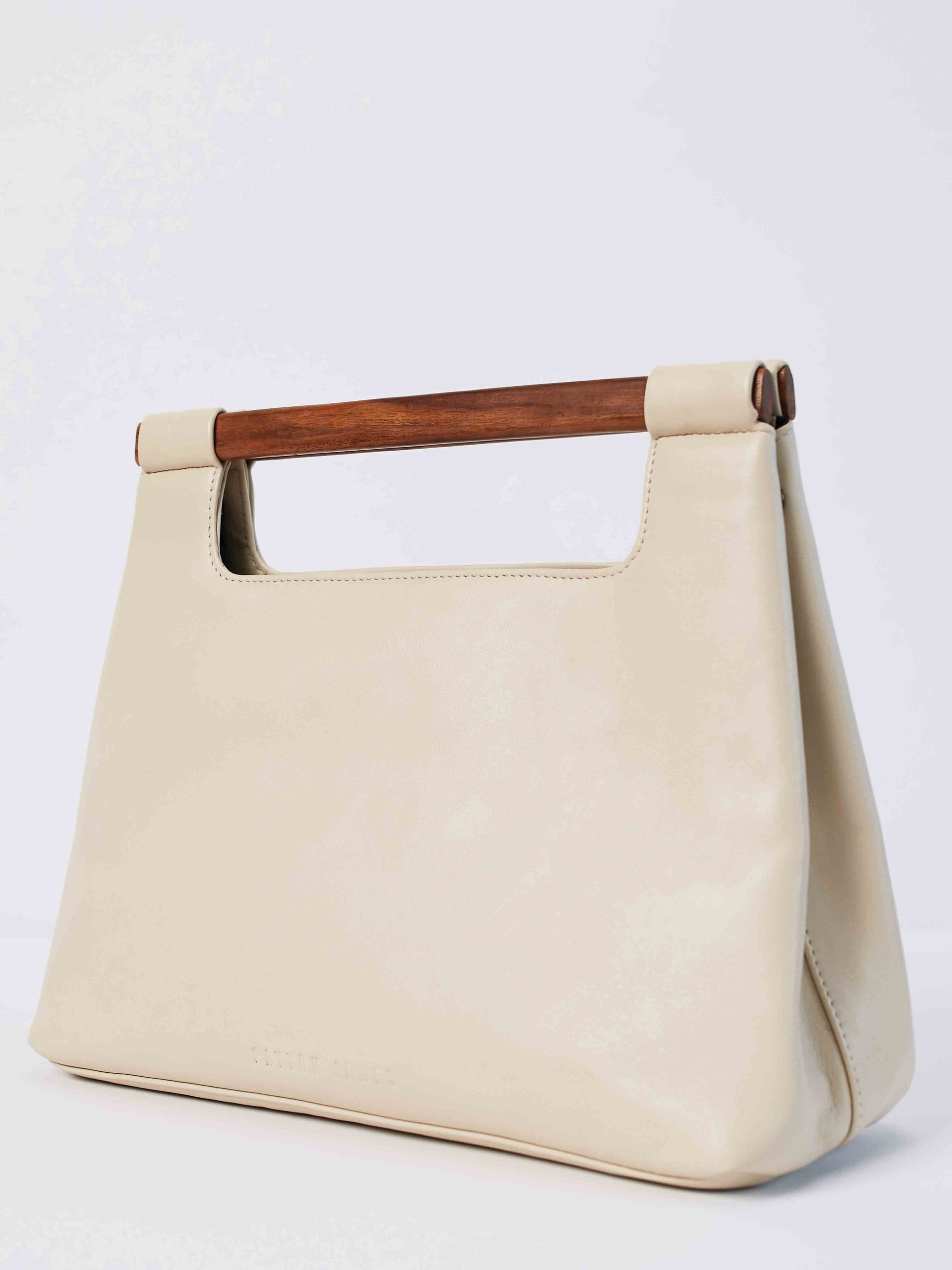 Leather Tote Bags| White Wood Bucket Tote| Payton James Nashville